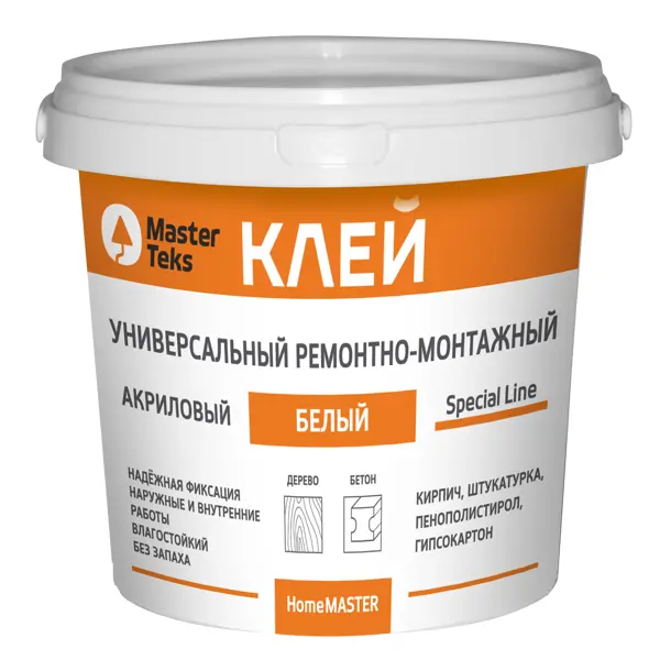 Клей акриловый MasterTeks ремонтно-монтажный белый 1.7 кг
